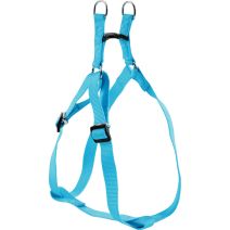 Harnais nylon réglable baudrier coloris unis turquoise largeur 10 mm